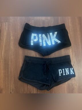 Vs Pink y2k velour vintage bling shorts XS